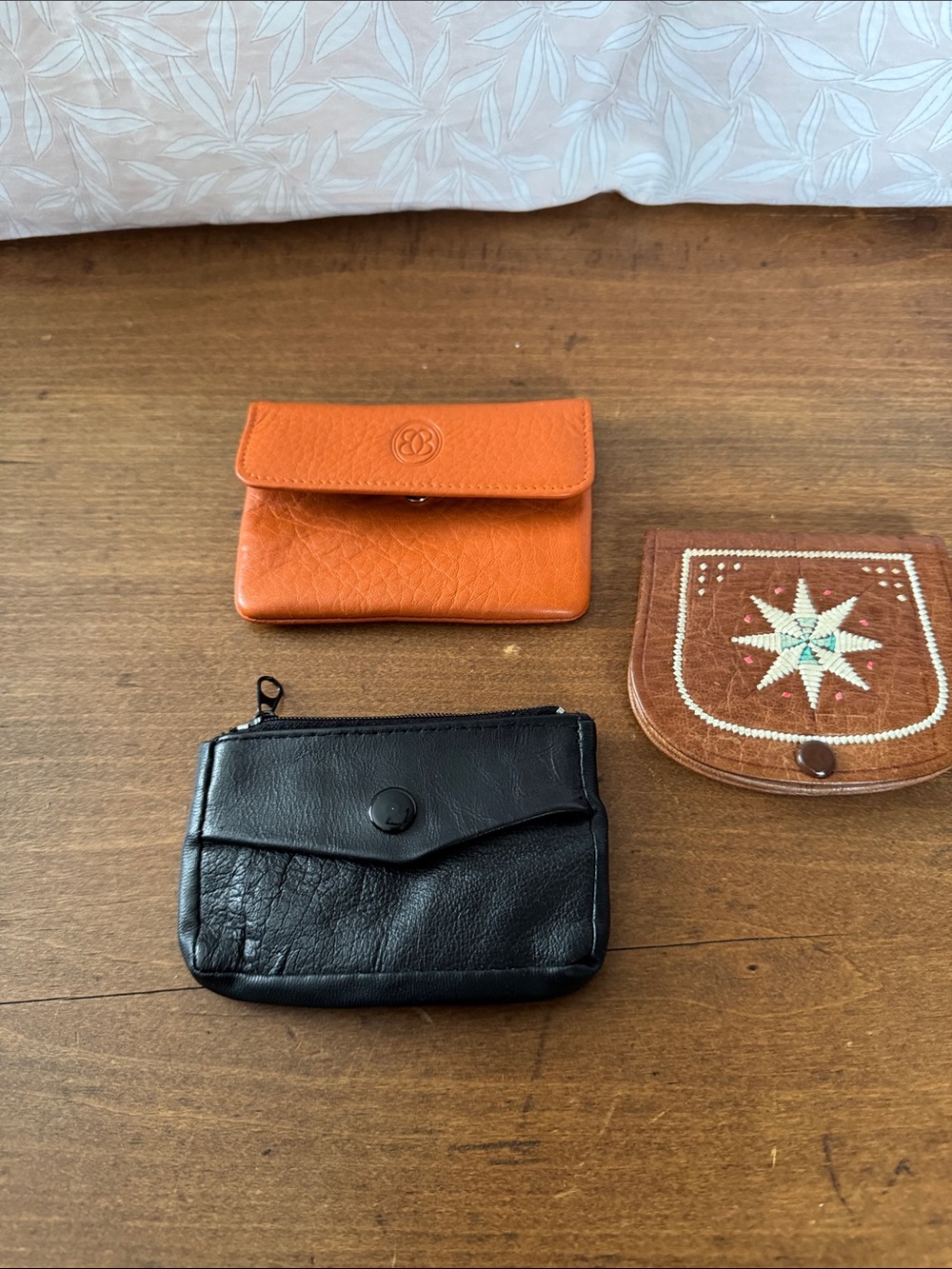 Orange Leather Card Case with Logo